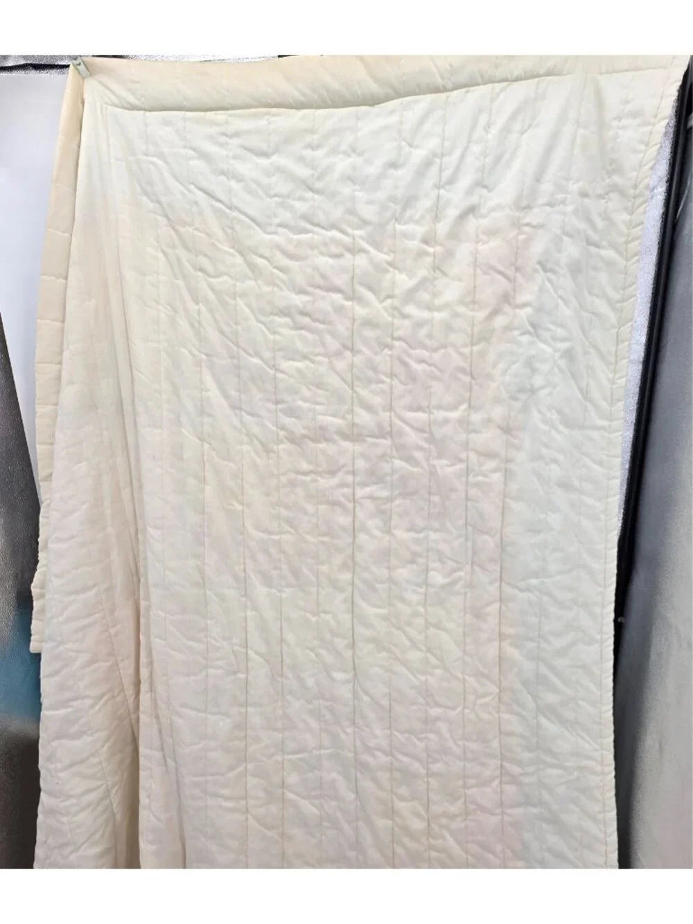 Vintage Handmade Patchwork Quilt Queen Jacobs Ladder Blue 82